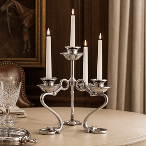 Arthur Court Equestrian Equestrian Bit Four Light Candlestick