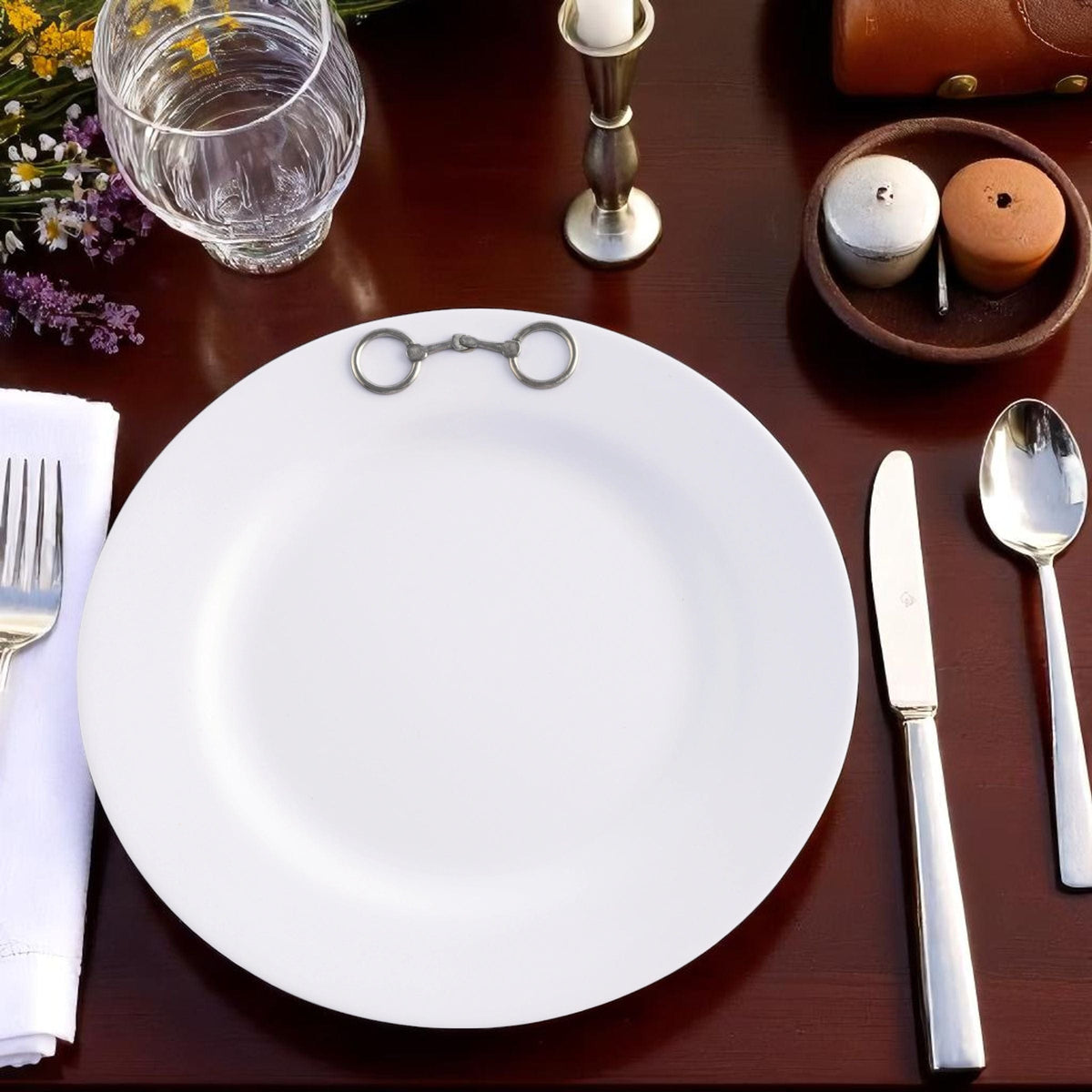 Arthur Court Equestrian Equestrian Bit Melamine Lunch Plates - Set of 4