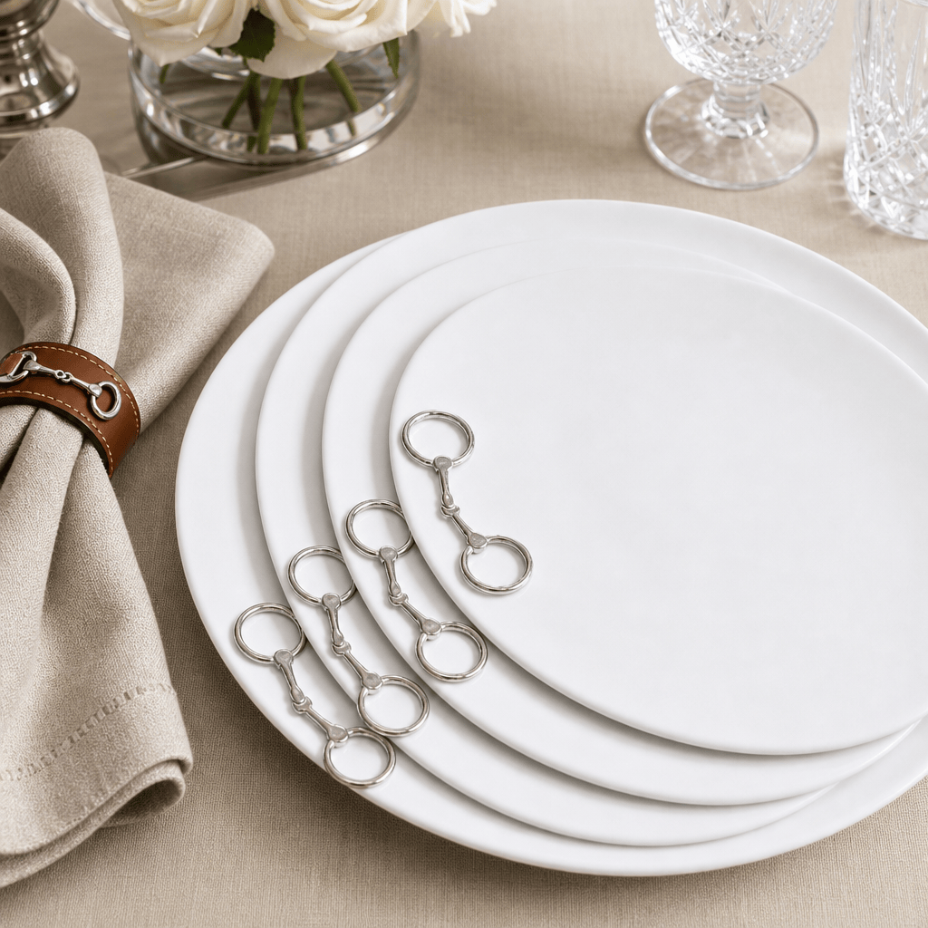 Arthur Court Equestrian Equestrian Bit Melamine Lunch Plates - Set of 4