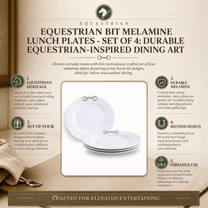 Arthur Court Equestrian Equestrian Bit Melamine Lunch Plates - Set of 4