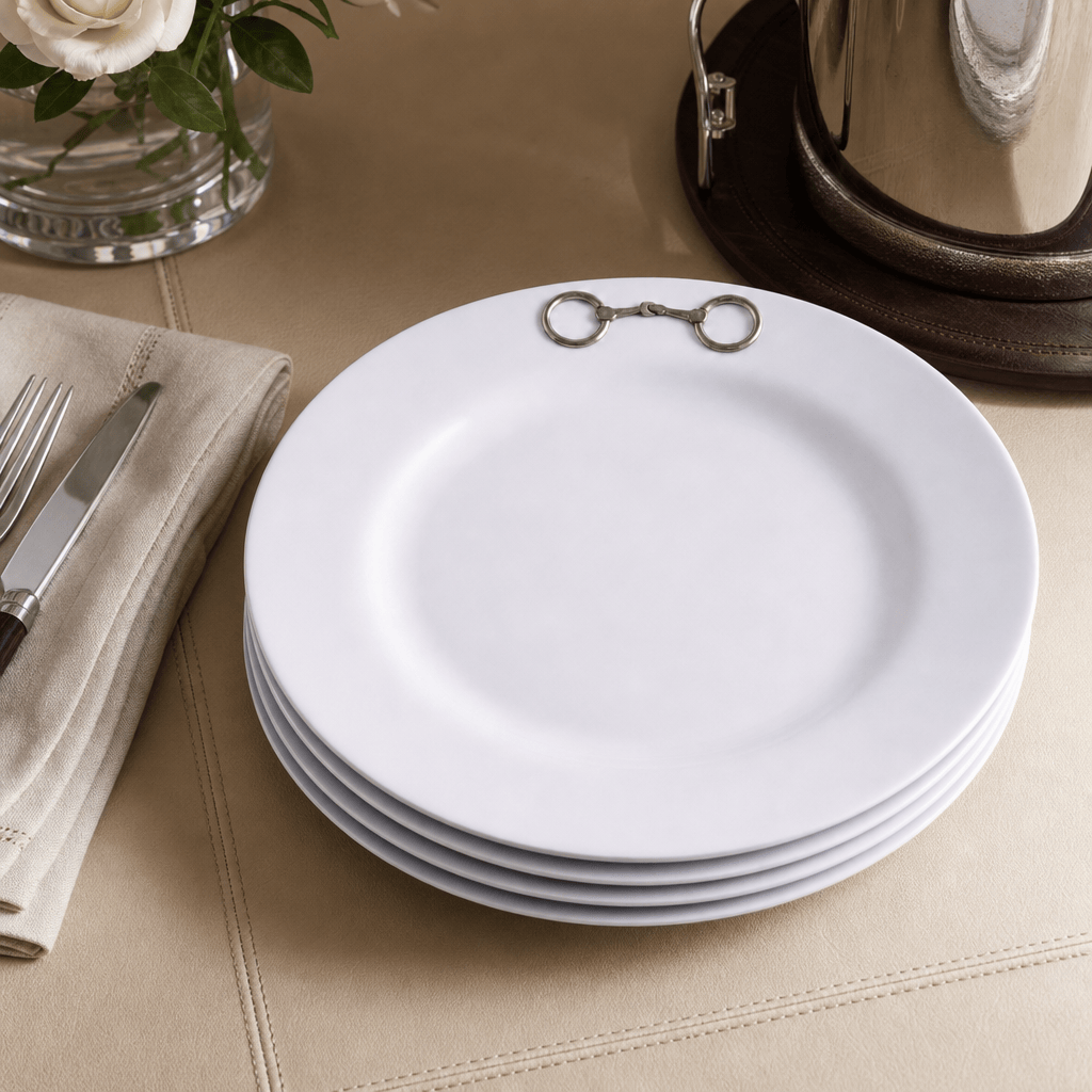 Arthur Court Equestrian Equestrian Bit Melamine Lunch Plates - Set of 4