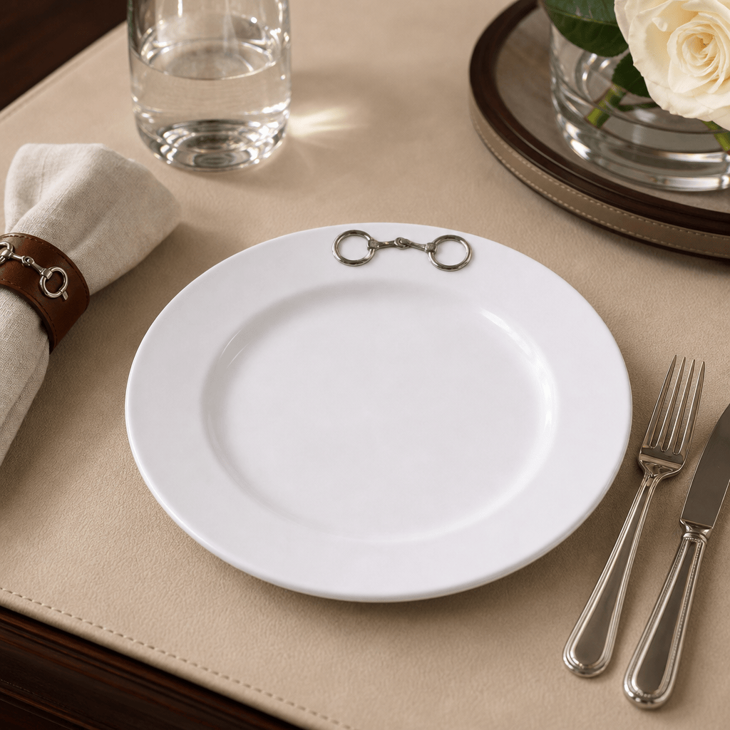 Arthur Court Equestrian Equestrian Bit Melamine Lunch Plates - Set of 4