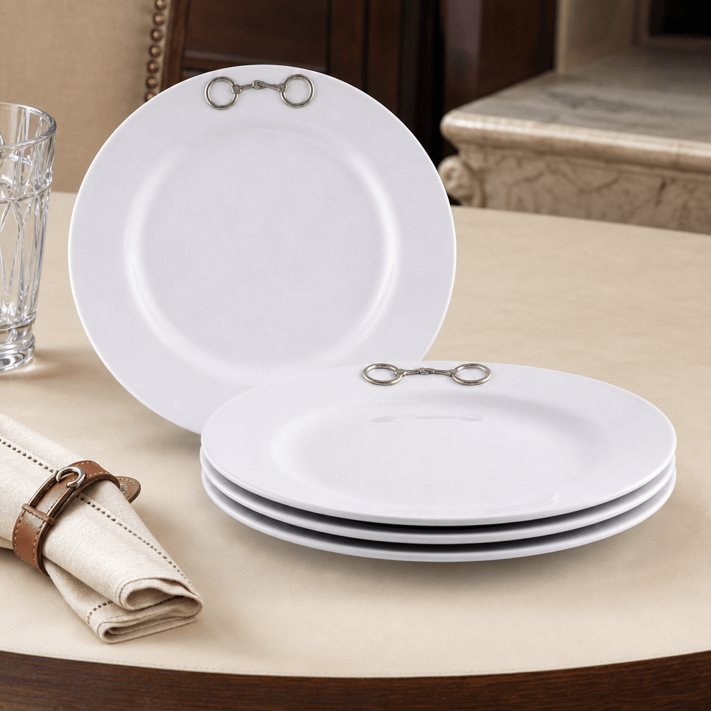 Arthur Court Equestrian Equestrian Bit Melamine Lunch Plates - Set of 4