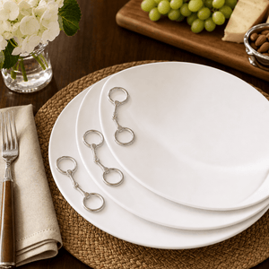 Arthur Court Equestrian Equestrian Bit Melamine Lunch Plates - Set of 4