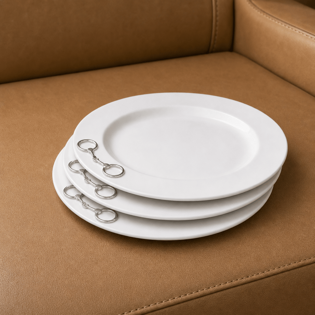 Arthur Court Equestrian Equestrian Bit Melamine Lunch Plates - Set of 4