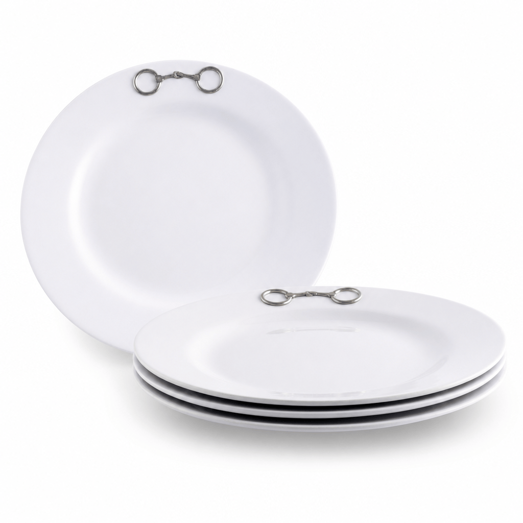 Arthur Court Equestrian Equestrian Bit Melamine Lunch Plates - Set of 4