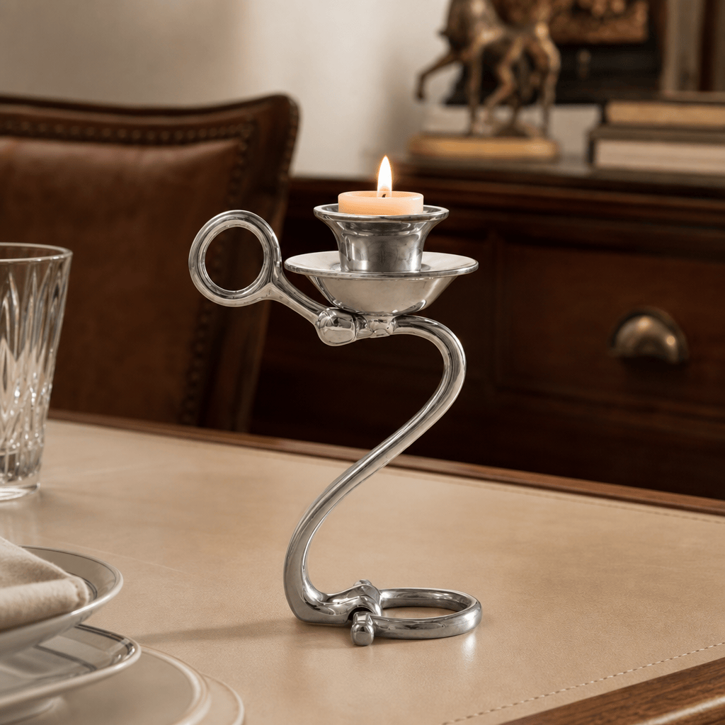 Arthur Court Equestrian Equestrian Bit Single Candlestick