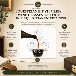 Arthur Court Equestrian Equestrian Bit Stemless Wine Glasses - Set of 4