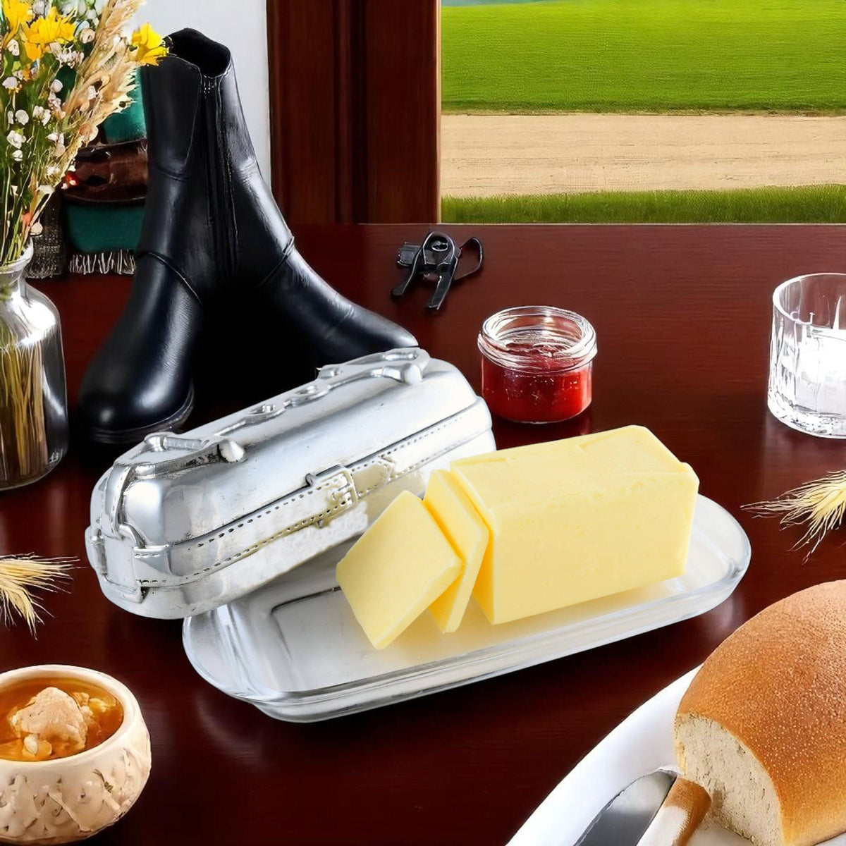Arthur Court Equestrian Equestrian Butter Dish