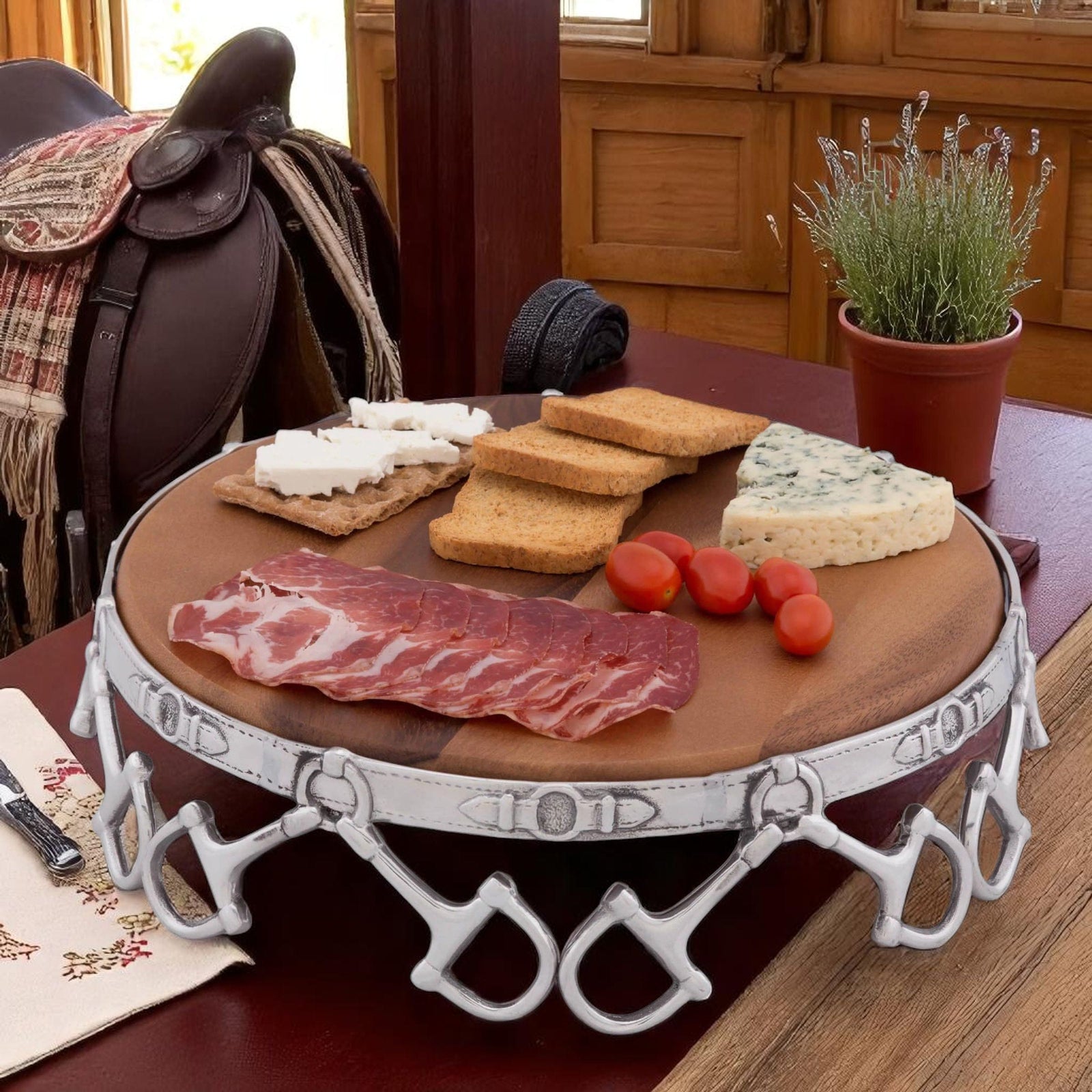 Arthur Court Equestrian Equestrian Cheese Pedestal