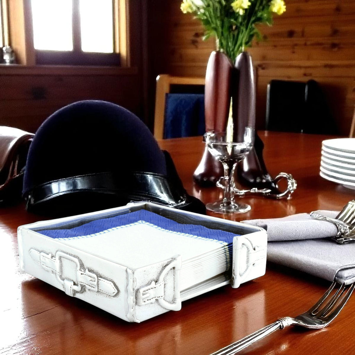 Arthur Court Equestrian Equestrian Cocktail Napkin Box