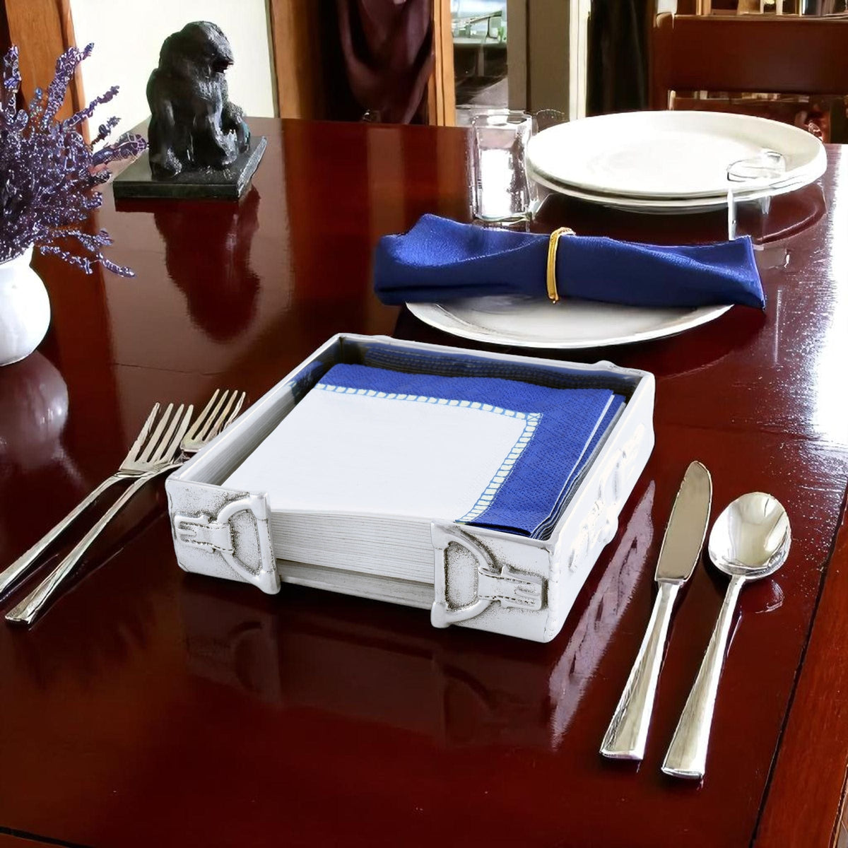 Arthur Court Equestrian Equestrian Cocktail Napkin Box