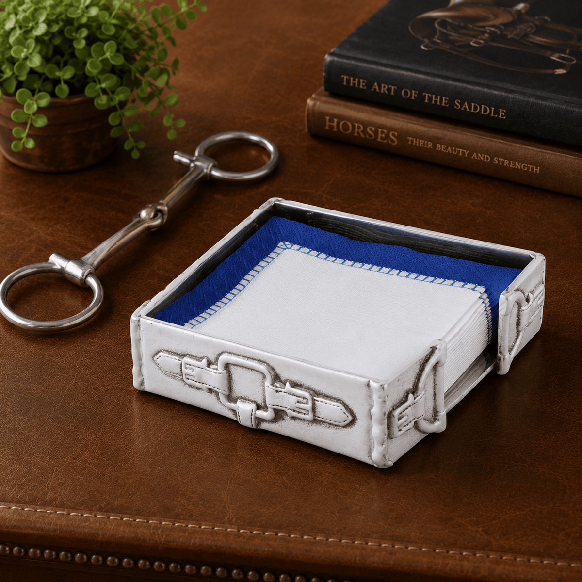 Arthur Court Equestrian Equestrian Cocktail Napkin Box