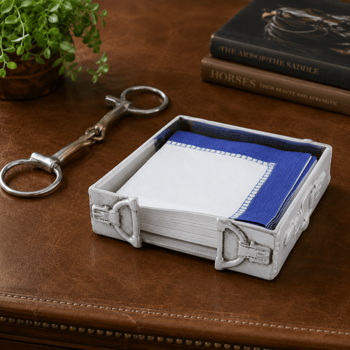Arthur Court Equestrian Equestrian Cocktail Napkin Box