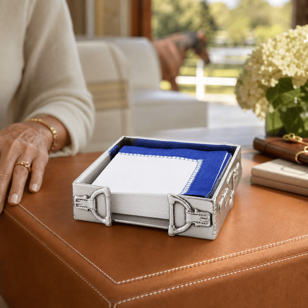 Arthur Court Equestrian Equestrian Cocktail Napkin Box