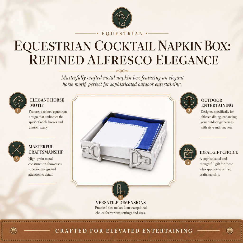 Arthur Court Equestrian Equestrian Cocktail Napkin Box
