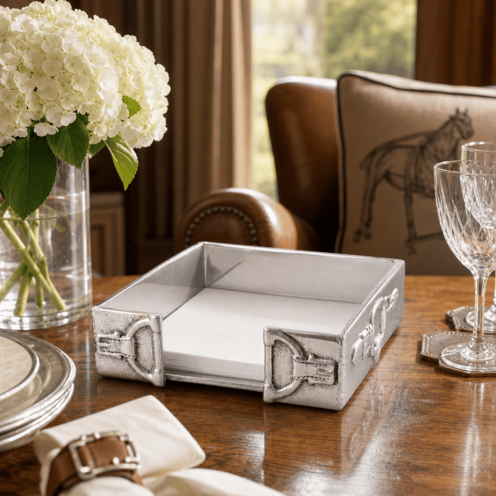 Arthur Court Equestrian Equestrian Cocktail Napkin Box