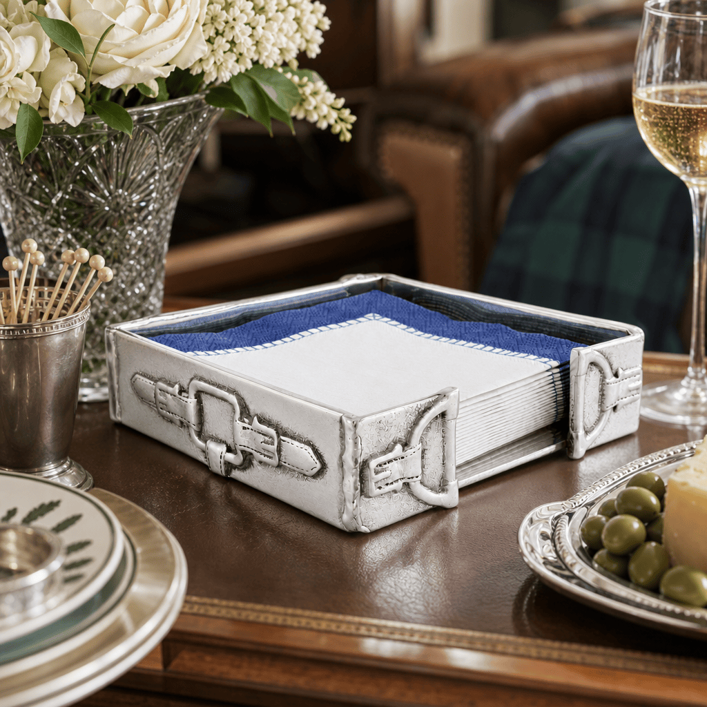 Arthur Court Equestrian Equestrian Cocktail Napkin Box