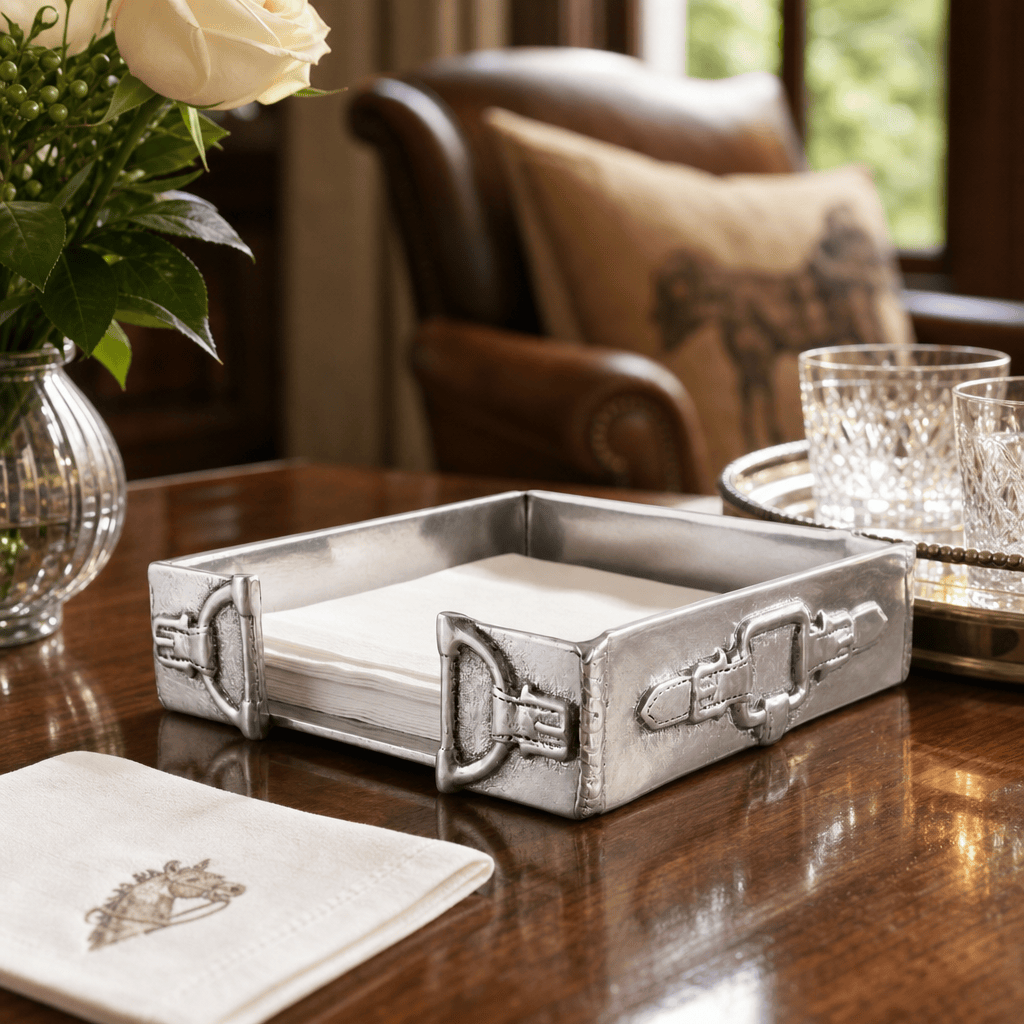 Arthur Court Equestrian Equestrian Cocktail Napkin Box