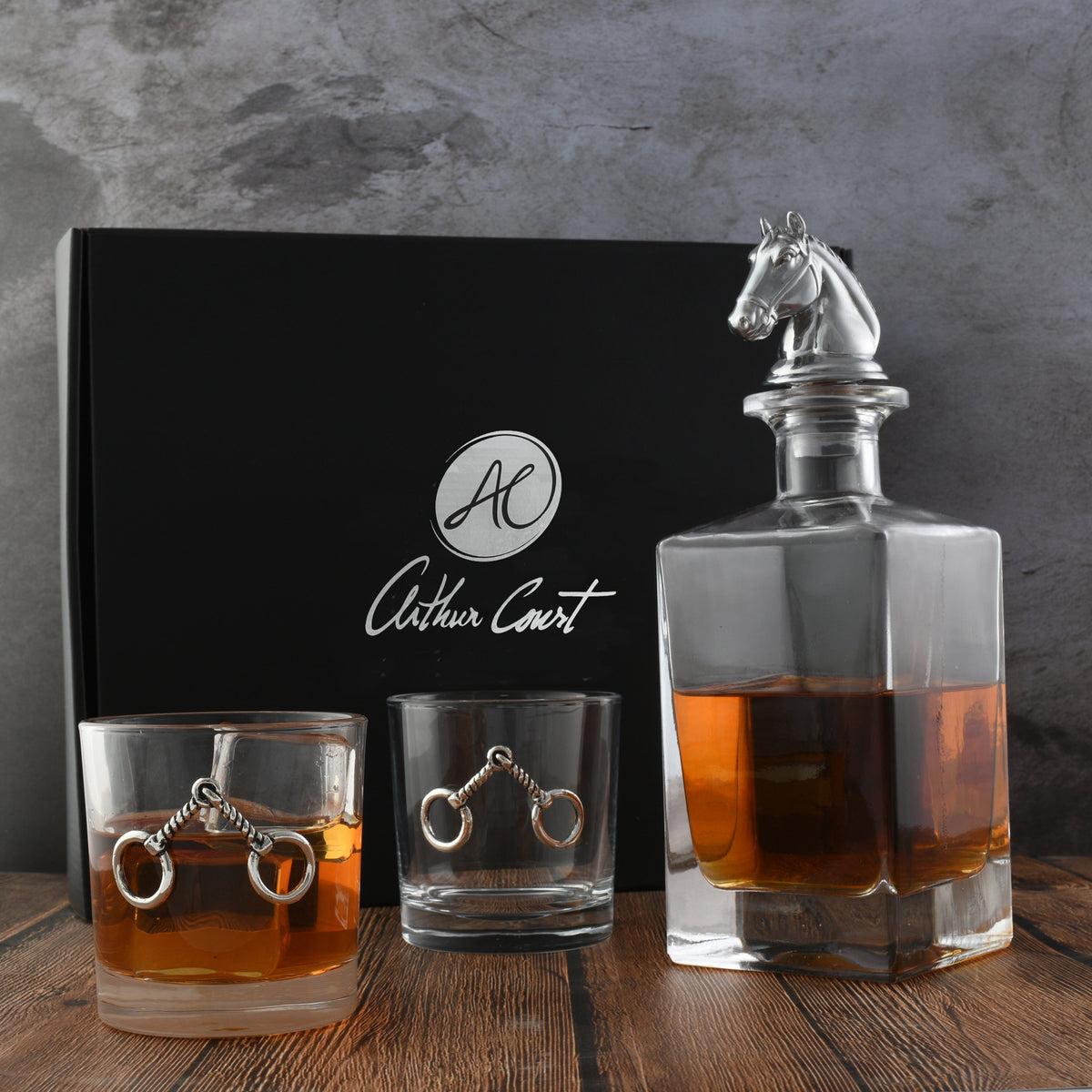 Arthur Court Equestrian Equestrian Decanter Set with Glasses