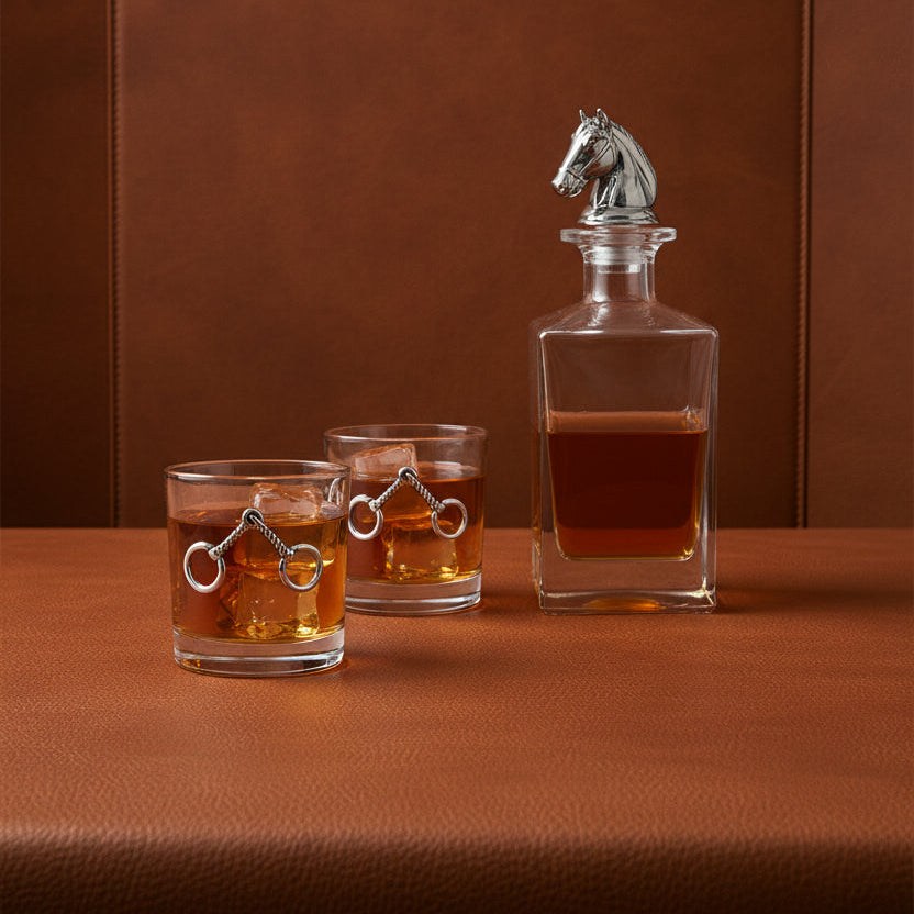 Arthur Court Equestrian Equestrian Decanter Set with Glasses