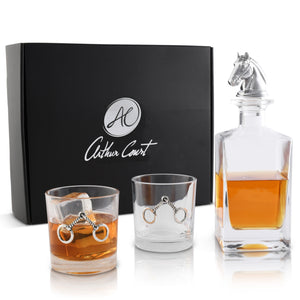 Arthur Court Equestrian Equestrian Decanter Set with Glasses