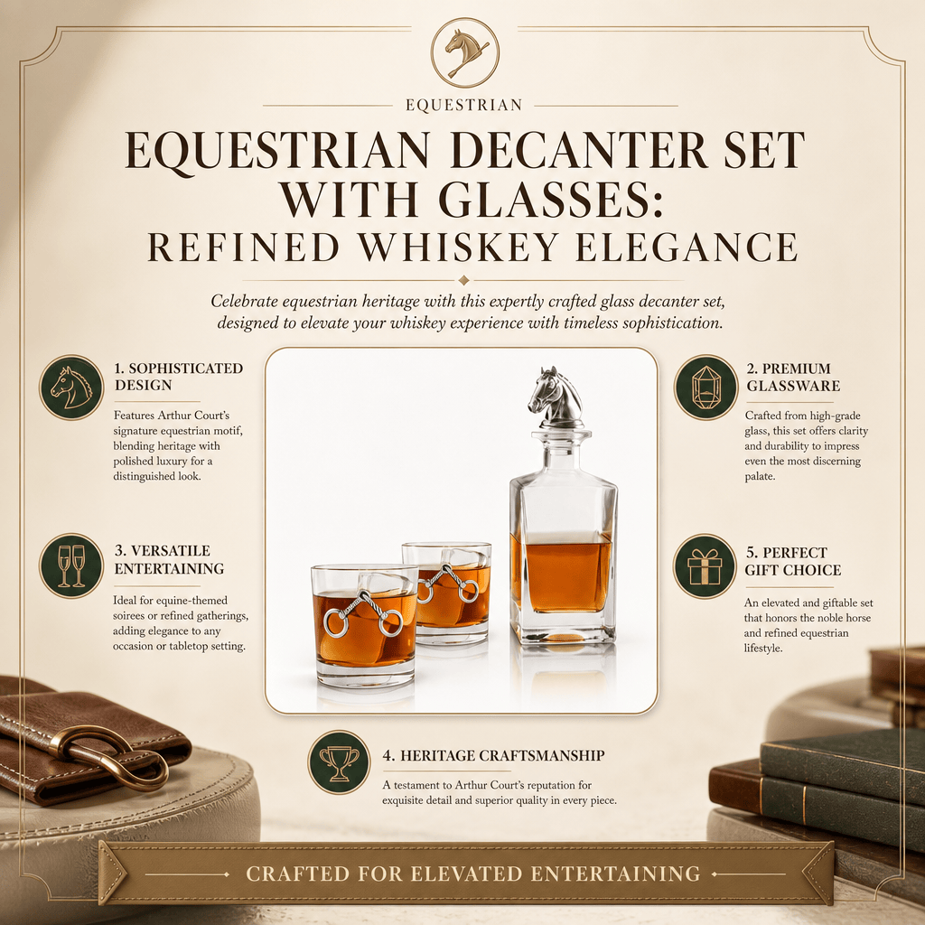 Arthur Court Equestrian Equestrian Decanter Set with Glasses
