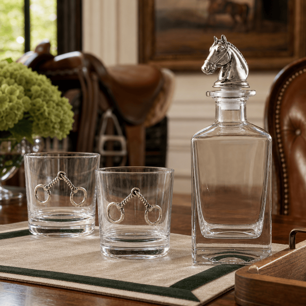 Arthur Court Equestrian Equestrian Decanter Set with Glasses