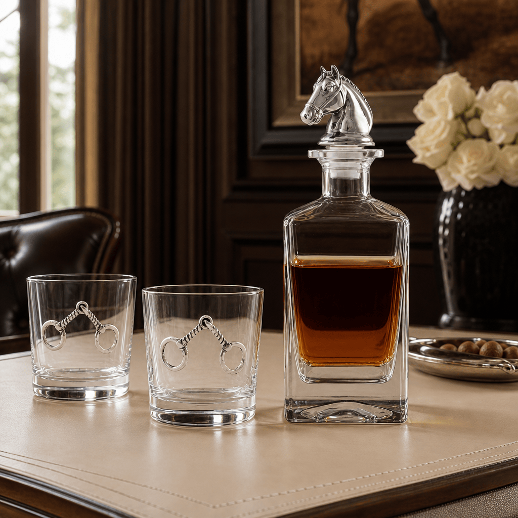 Arthur Court Equestrian Equestrian Decanter Set with Glasses