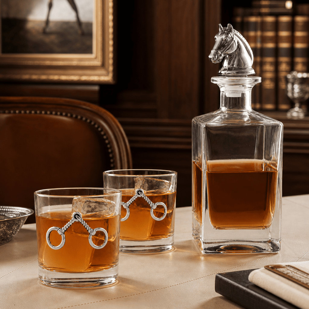 Arthur Court Equestrian Equestrian Decanter Set with Glasses