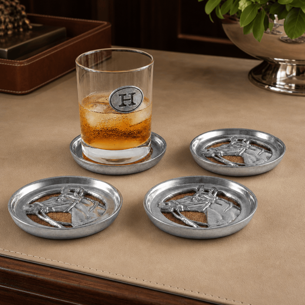 Arthur Court Equestrian Equestrian Drink Coaster Set of 4