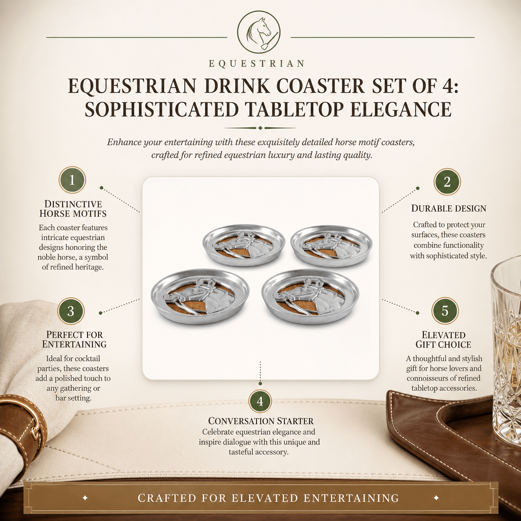 Arthur Court Equestrian Equestrian Drink Coaster Set of 4