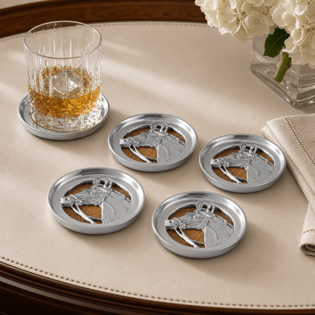 Arthur Court Equestrian Equestrian Drink Coaster Set of 4