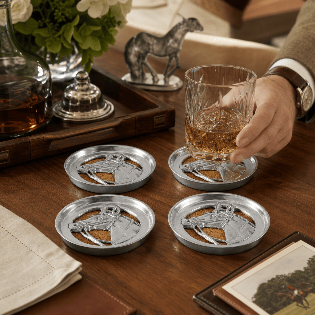 Arthur Court Equestrian Equestrian Drink Coaster Set of 4