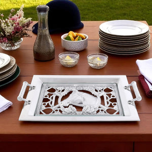 Arthur Court Equestrian Equestrian Horse Glass Top Serving Tray