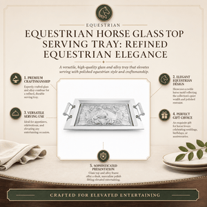 Arthur Court Equestrian Equestrian Horse Glass Top Serving Tray