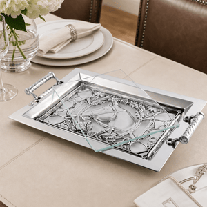 Arthur Court Equestrian Equestrian Horse Glass Top Serving Tray