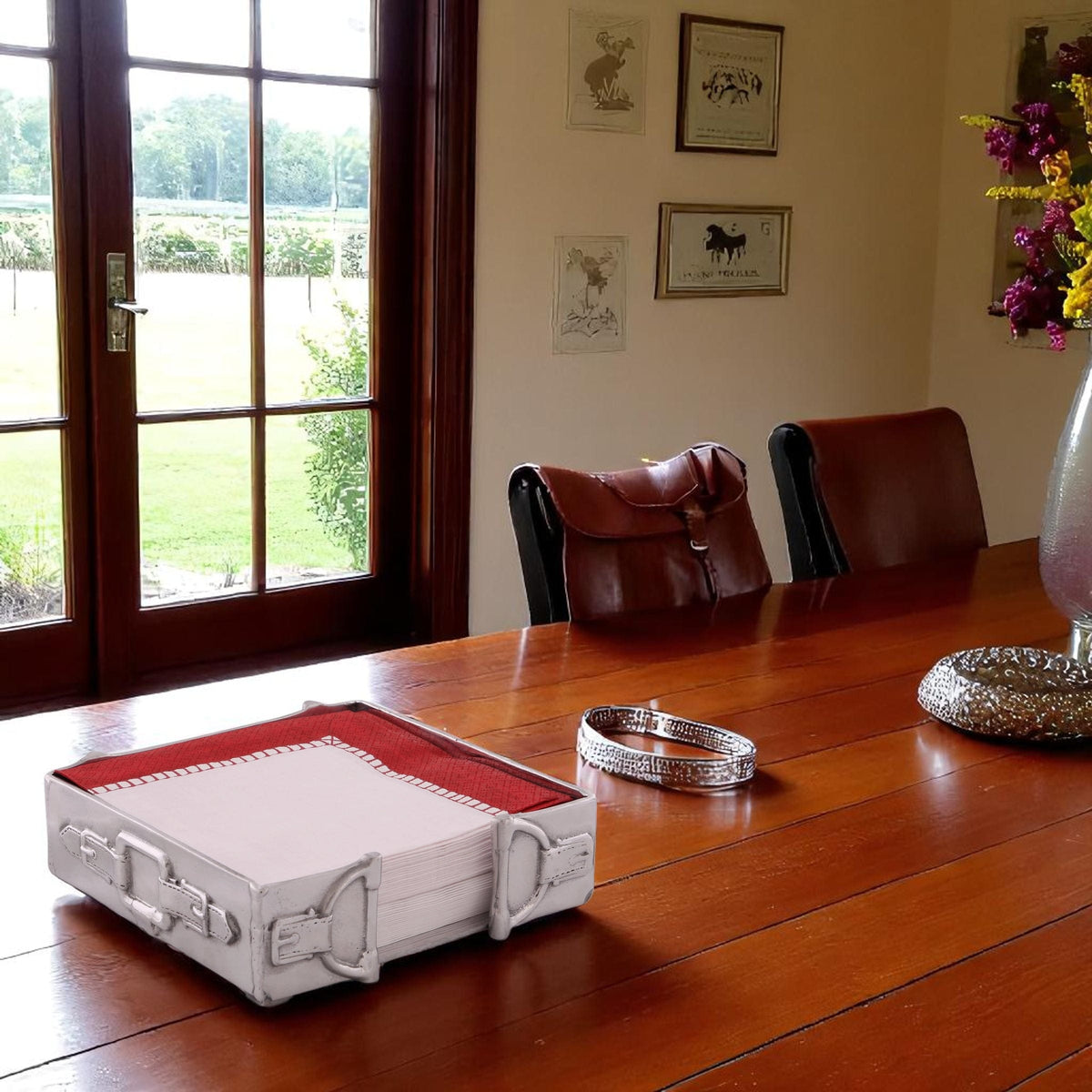 Arthur Court Equestrian Equestrian Luncheon Napkin Box