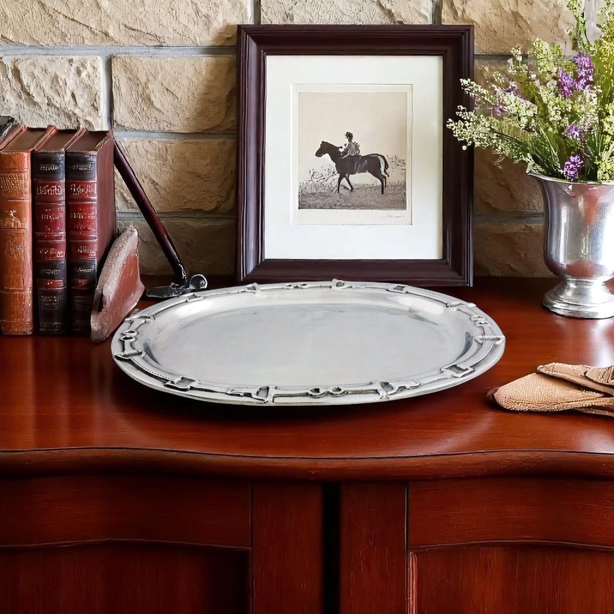 Arthur Court Equestrian Equestrian Oval Platter
