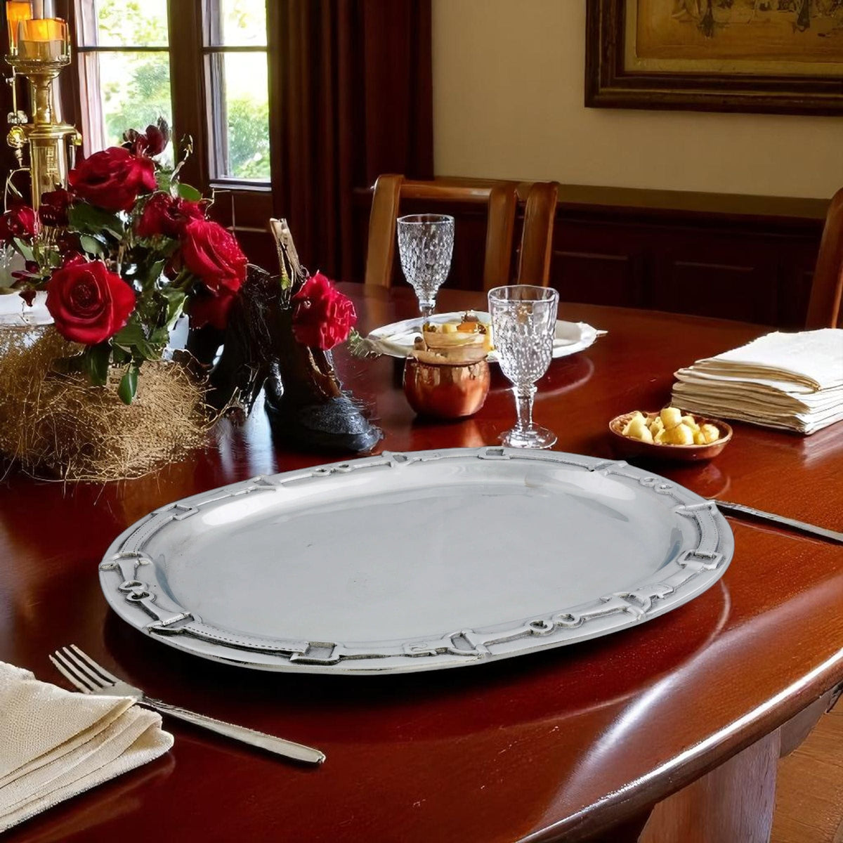 Arthur Court Equestrian Equestrian Oval Platter