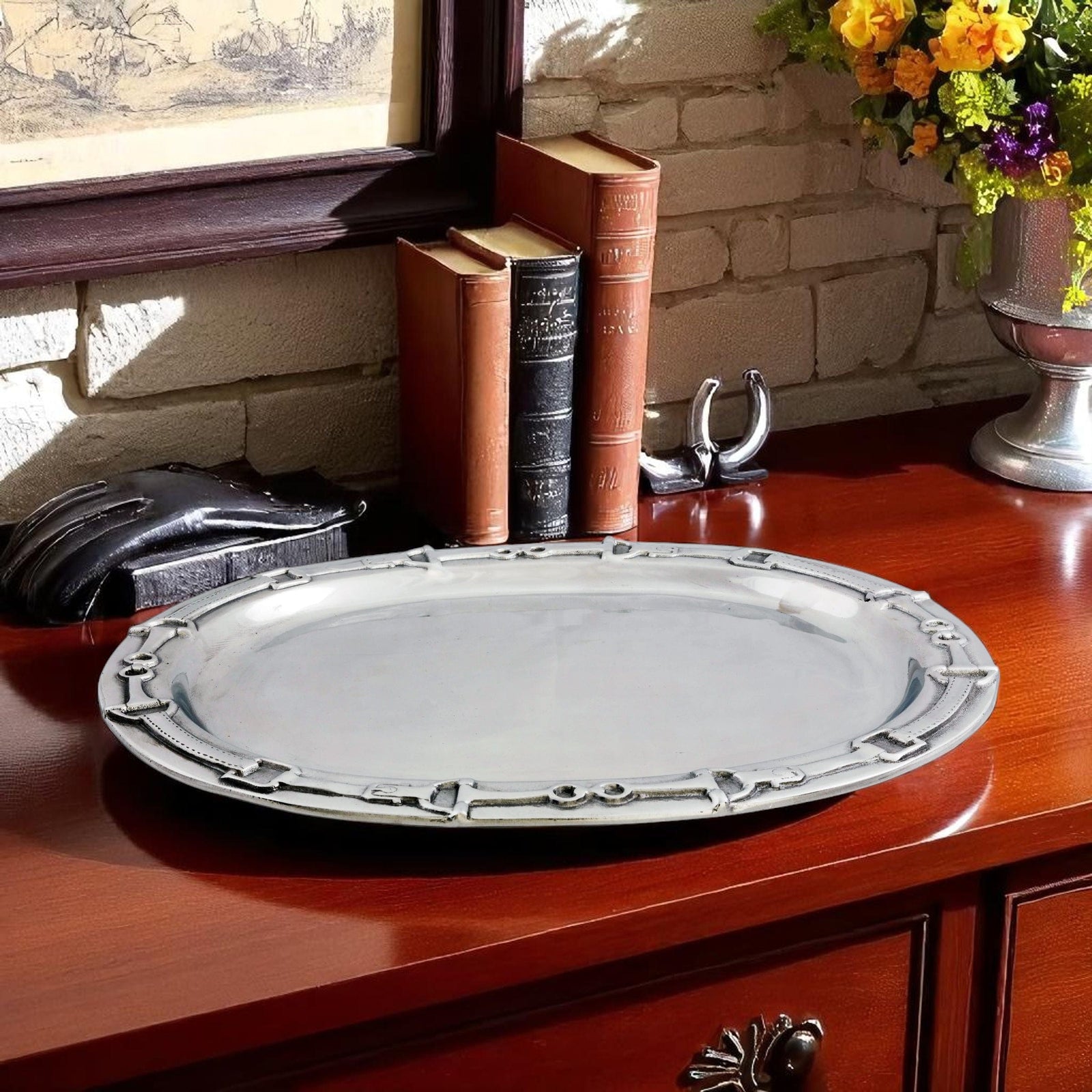 Arthur Court Equestrian Equestrian Oval Platter