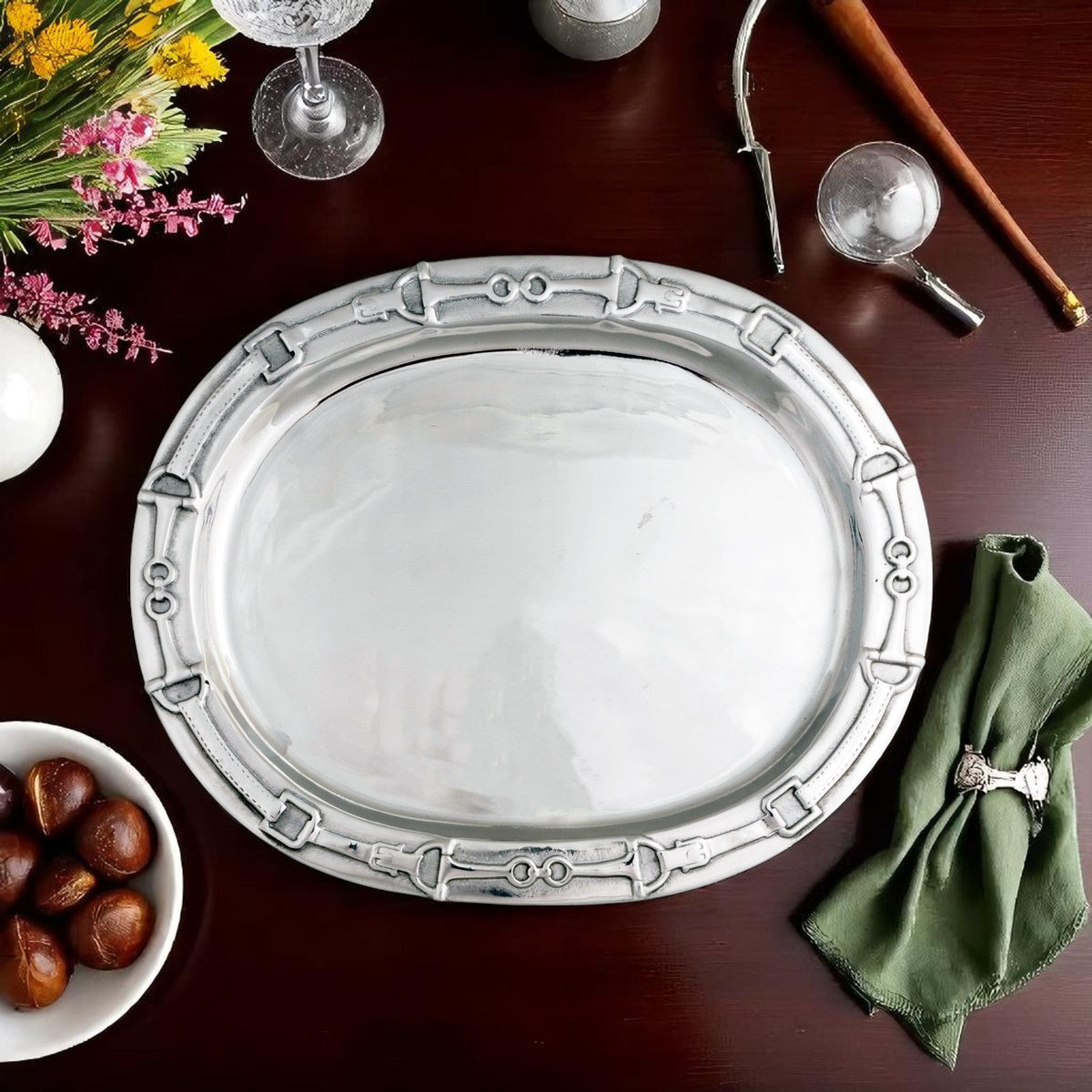 Arthur Court Equestrian Equestrian Oval Platter