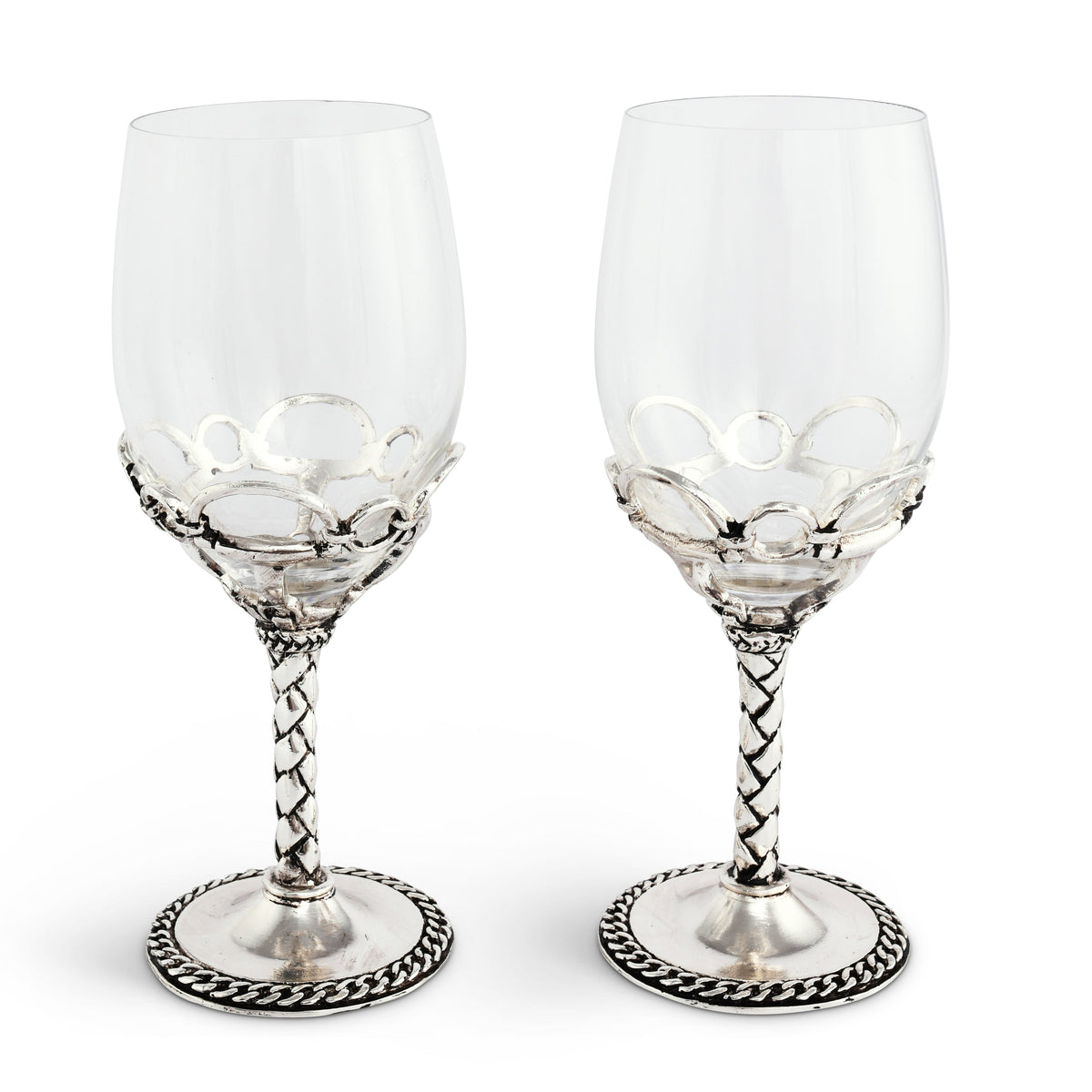Arthur Court Equestrian Equestrian Pair of Wine Glasses