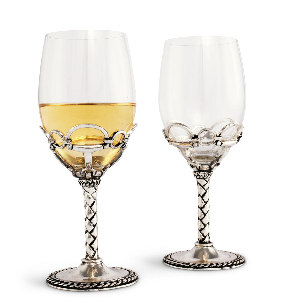 Arthur Court Equestrian Equestrian Pair of Wine Glasses