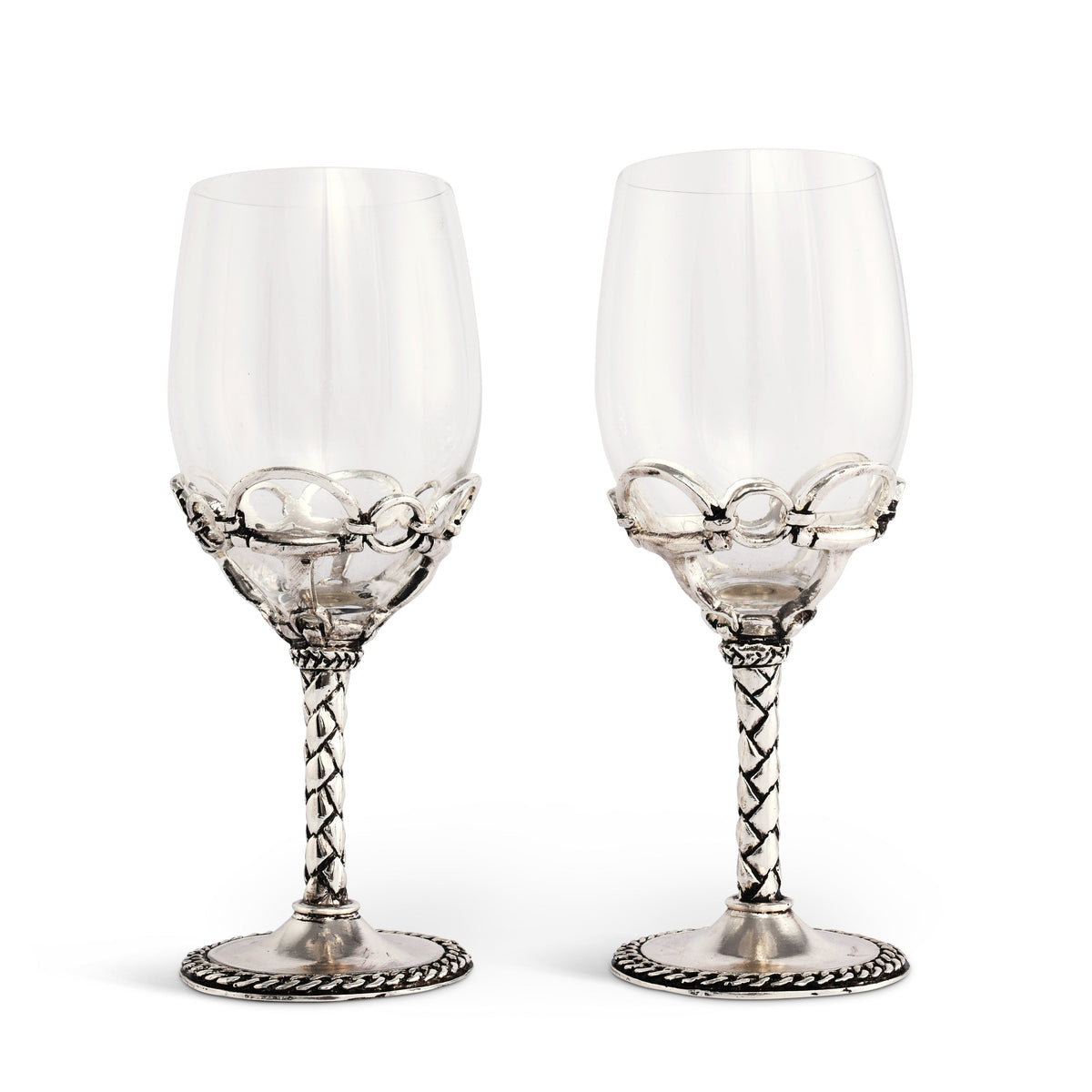 Arthur Court Equestrian Equestrian Pair of Wine Glasses