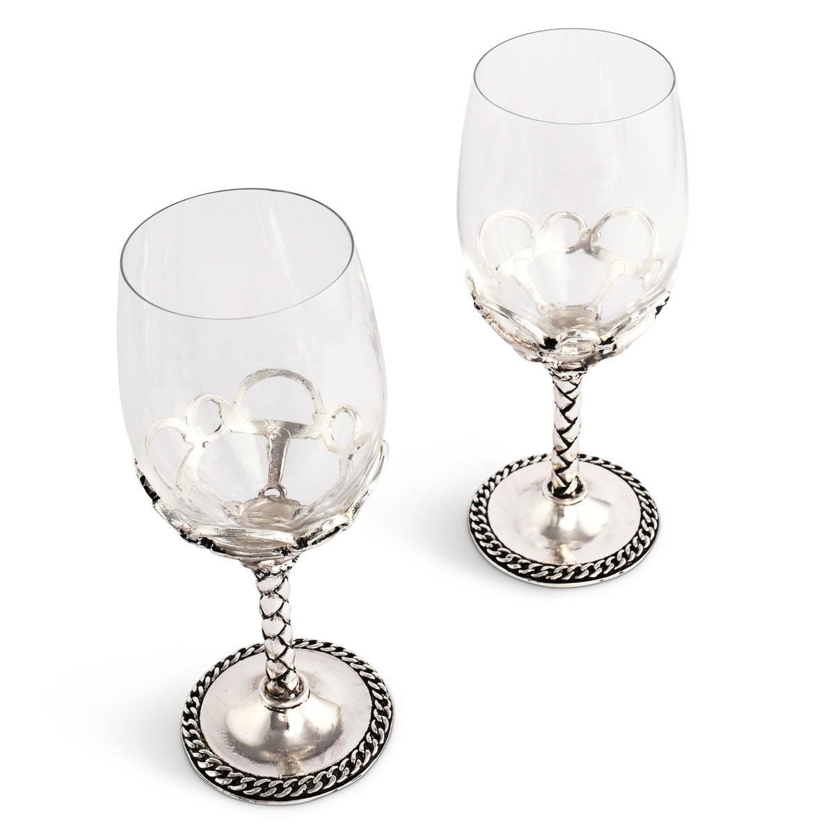 Arthur Court Equestrian Equestrian Pair of Wine Glasses