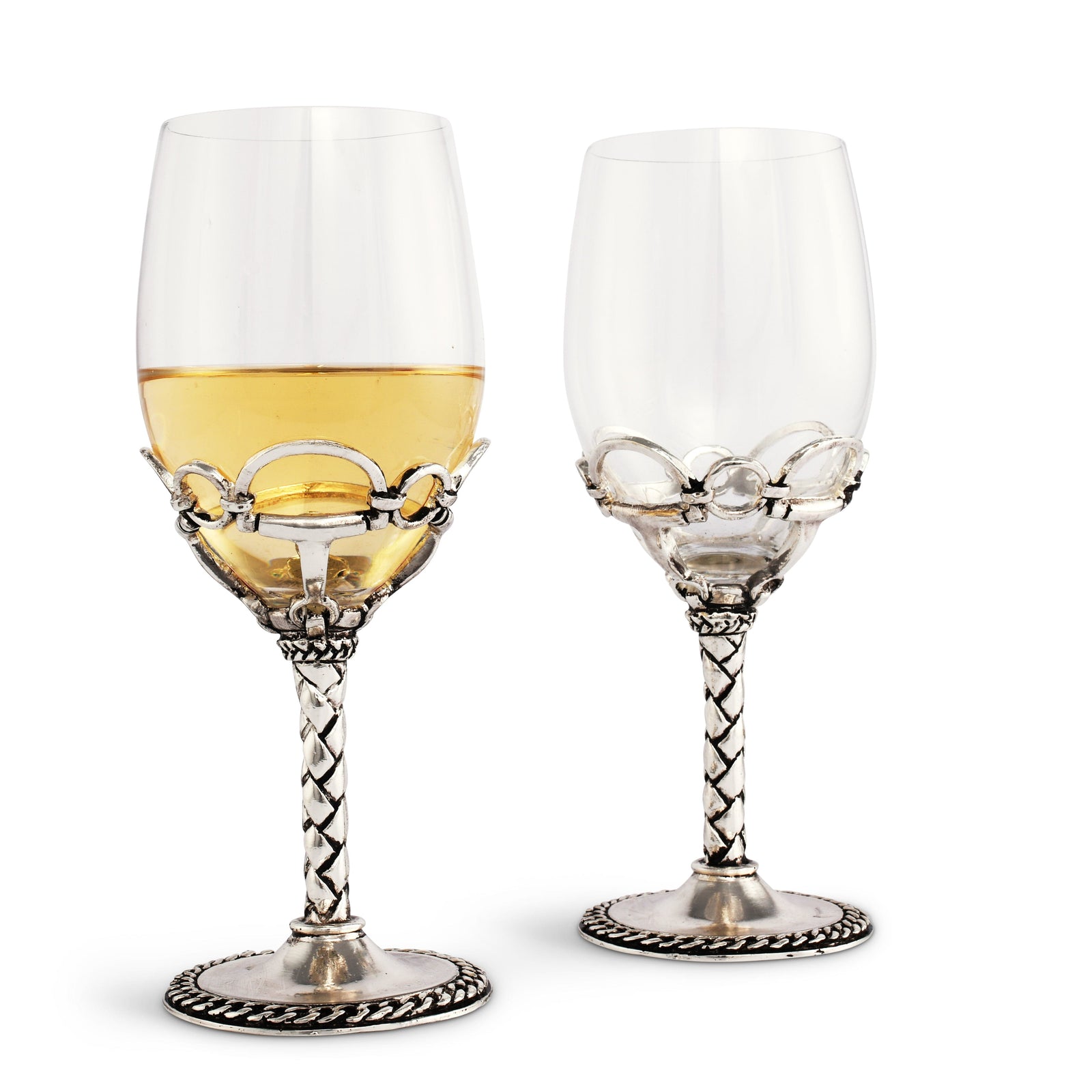 Arthur Court Equestrian Equestrian Pair of Wine Glasses