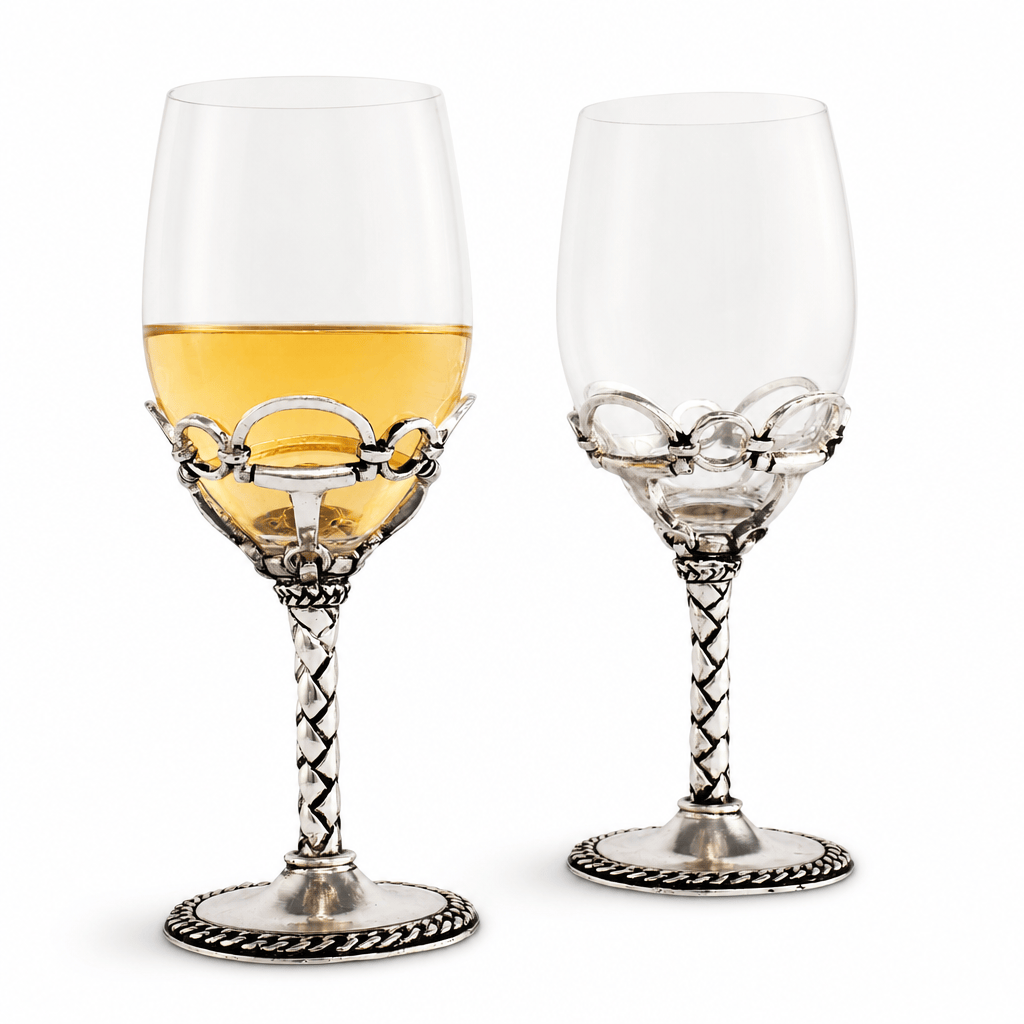 Arthur Court Equestrian Equestrian Pair of Wine Glasses