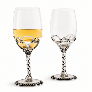 Arthur Court Equestrian Equestrian Pair of Wine Glasses
