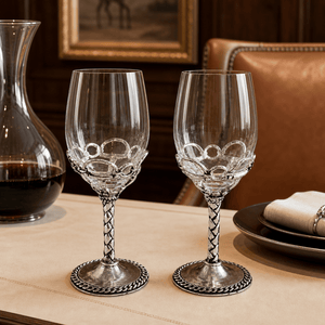 Arthur Court Equestrian Equestrian Pair of Wine Glasses
